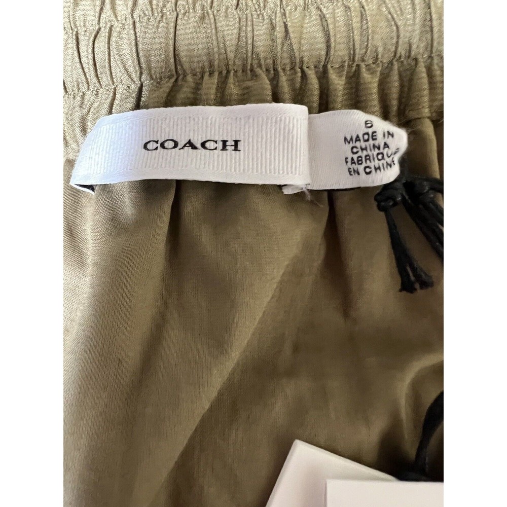 Coach Broderie Anglaise‎ Long Skirt In Organic Cotton Dark Olive Women’s Size 6 - Picture 9 of 11